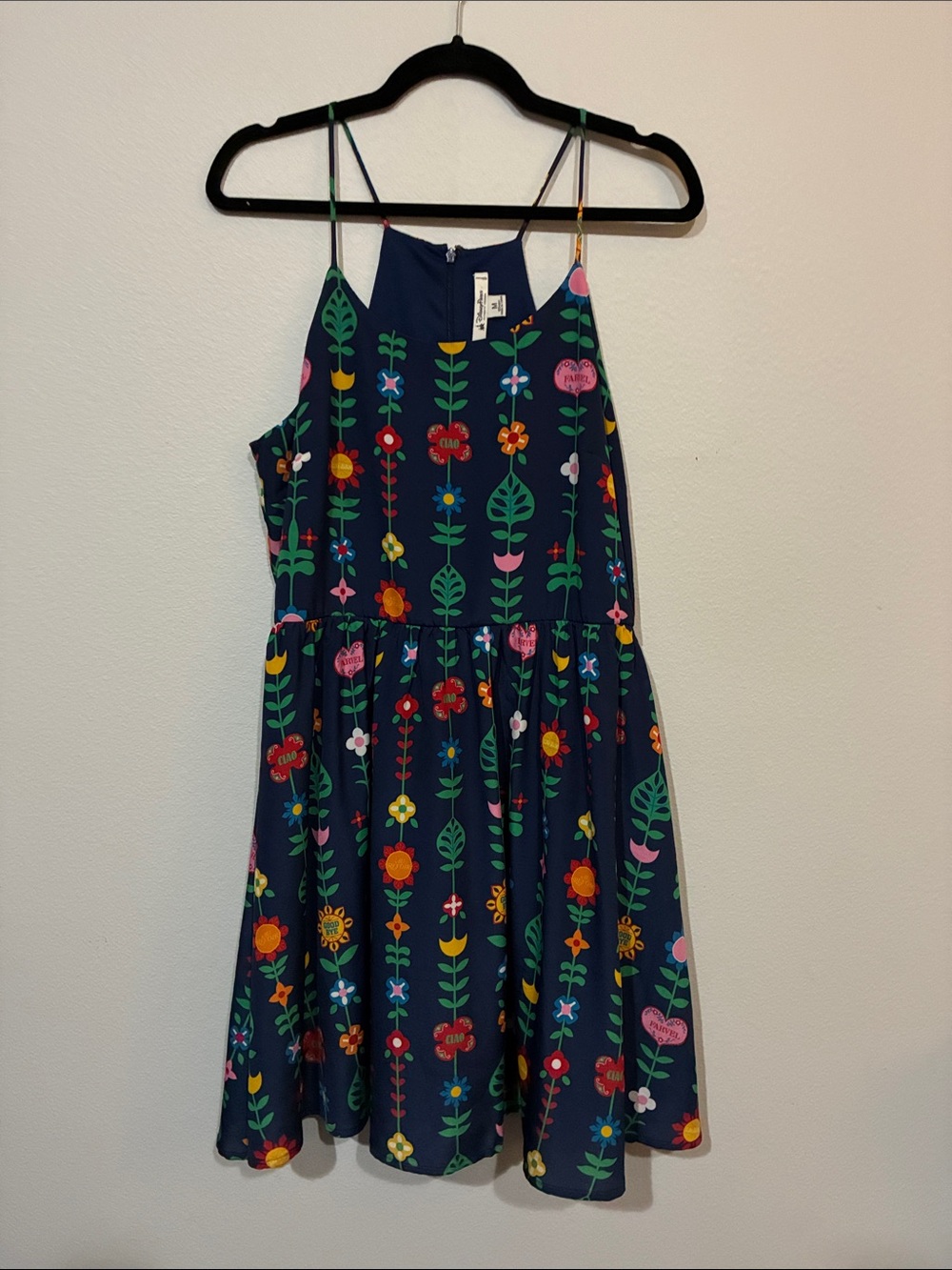 Disney Parks Women’s It’s A Small World Navy Floral Dress Medium - Picture 2 of 10